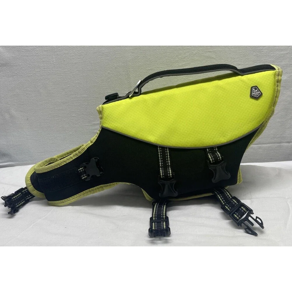 Arcadia Trail High Visibility Dog Life Jacket Flotation Aid Green SZ Medium EUC